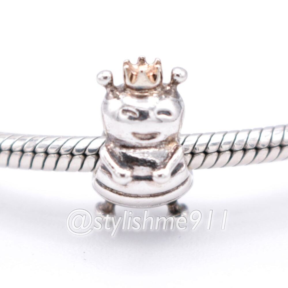 Authentic PANDORA Queen Bee Charm with 14K Gold Crown